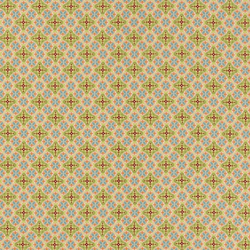 [081434-3002602] Cotton fabric poplin, flower mix green, Julia