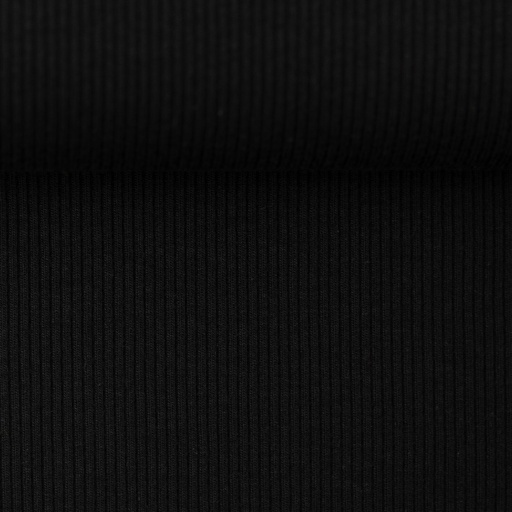 [081704-000299] Jersey côtelé | Marissa par Swafing | Uni, noir