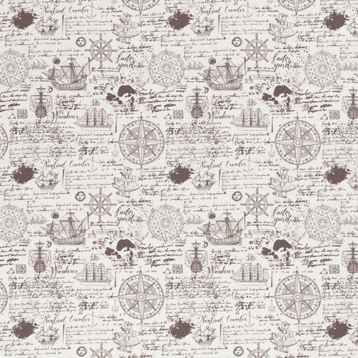 [081456-325170] Rinteln, Canvas, Kompass, Schiff, beige