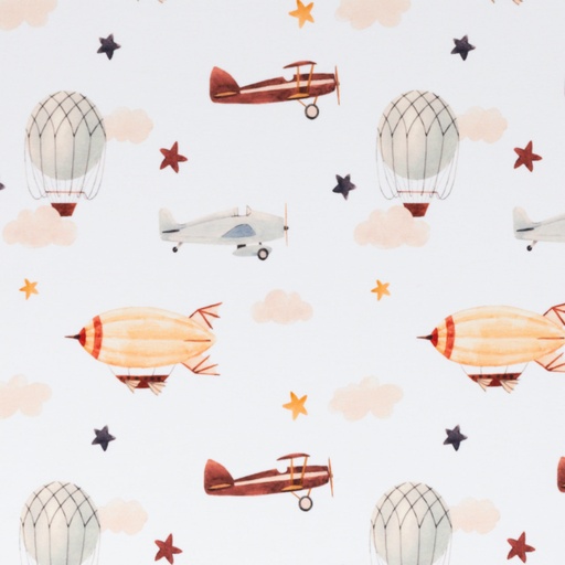 [081705-590010] French Terry | Tomke par Swafing | Zeppelin vintage, avion et montgolfière