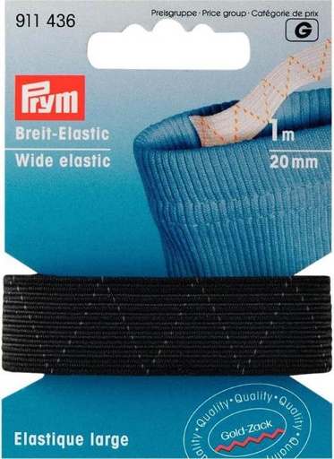 [911436] Prym | Standard-Elastic, 20mm, schwarz, 1m