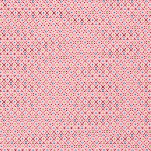[081434-200432] Tissu popeline de coton, motif floral rose, Julia
