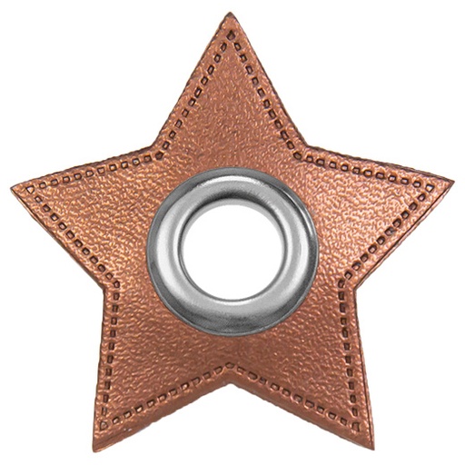 [197496-190] Patchs à œillets pour cordons | Étoile | Simili cuir | Différentes couleurs <span> - </span>190 cuivre métallisé
