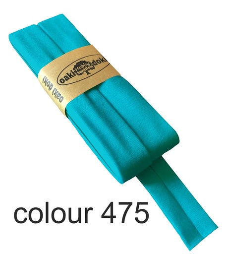 [198410-475] Jersey bias binding | oaki doki | different colors | 3 meters, 20mm<span> - </span>turquoise