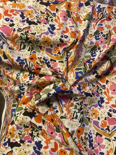 [111200] Viscose | À la Ville | Fleurs abstraites | coloré