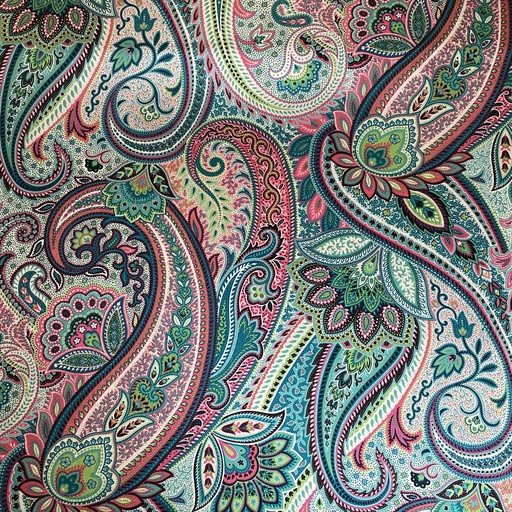 [111275-10] Blouse fabric | A la Ville | Paisley abstract | colorful